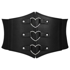 Women Corset Belt Heart Wide Elastic Waist Belt for Daily Halloween Costume