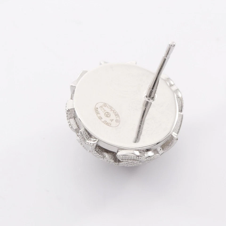 Pendientes perforados Chanel Coco Mark Star acero inoxidable estrás usados mujer CC Foto 3 de 4