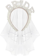 Pearl Bride Headband with Veil