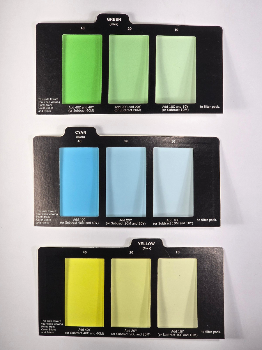 Kodak Color Print Viewing Filter Kit R-25 6 Color Panels | eBay