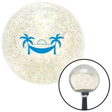 Blue Hammock Scene Clear Metal Flake Shift Knob w/ M16x1.5 Insert Shifter Auto