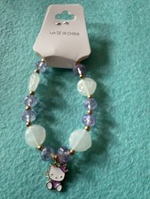 HELLO KITTY CHARM Bead Bracelet Lavender  WHITE Kids Accessory