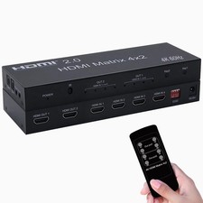 C11D HDMI Matrix Splitter 4x2 HD 4K 4 In 2 Out Umschalter Verteiler für PC DVD