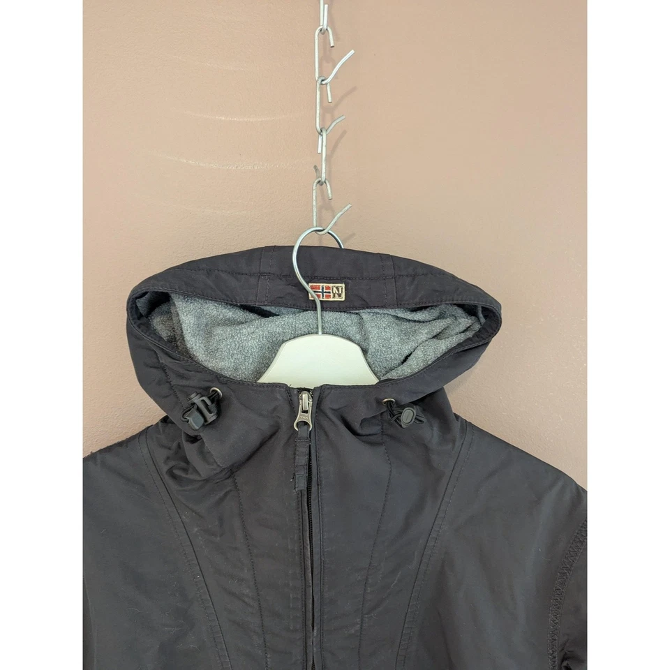 Napapijri Rainforest Winter Jacket Mens Medium Black Anorak Fleece Lined Hooded - Image 3 of 4