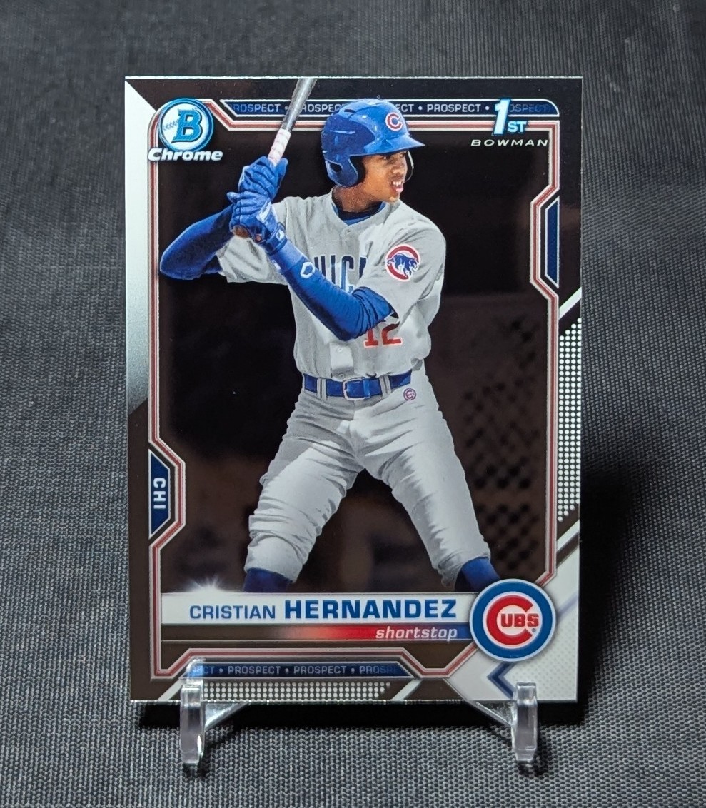 Cristian Hernandez 1st Prospect Rookie RC 2021 Bowman Chrome Card #BCP-171 Cubs