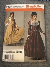 Simplicity Sewing Pattern 2172 PLUS SIZES Steampunk Victorian Costume Uncut