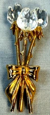 Swarovski Silver Crystal Tulip Flower Bouquet Gold Tone Stems RETIRED Vintage