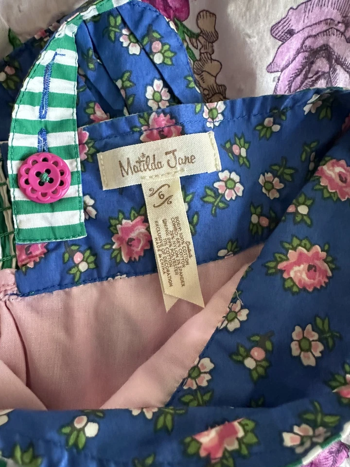 Vestido MATILDA JANE Can Do Attitude 6Y Verde Floral Cottagecore Rosas Sandía Foto 4 de 4