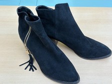 Fabulous black suede boots, block heel, gilt detail. 7. Kathryn Wilson NZ .