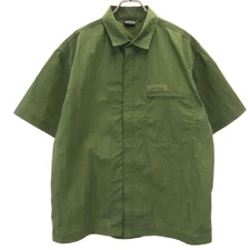 WILDTHINGS Short sleeve Zip shirt L khaki Men's