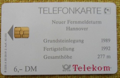 Telephone card German A 30 v. 9.91 2nd edition  Telekom Hannover Unused