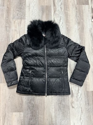Prada Ladies Puffer Coat Real Fox Fur - Size M/Lg