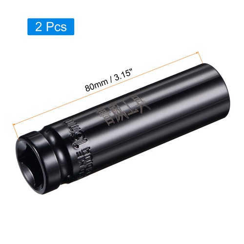 1/2" Drive by 16mm Deep Impact Socket, CR-V 3.15" Length, 6-Point Metric 2 Pcs - Picture 2 of 6