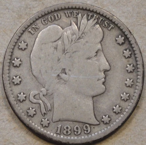 1899-S Barber Quarter 25c F-VF as Pictured L3-1