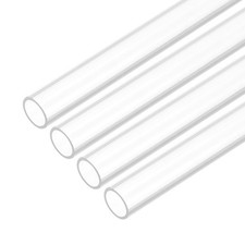 Acrylic Tube, 4 Pcs 8mm(0.31") ID x 10mm(0.39") OD 300mm(11.8") Length