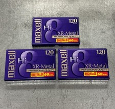 Maxell Hi8 XR Metal Pro Quality 120 Min Digital 8MM Camcorder Video Tape Qty: 3