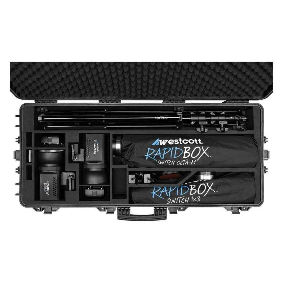 Kit de estojo Westcott FJ400 II estroboscópio 2 luzes localização com pacote de gatilho FJ-X3 S - Imagem 4 de 4