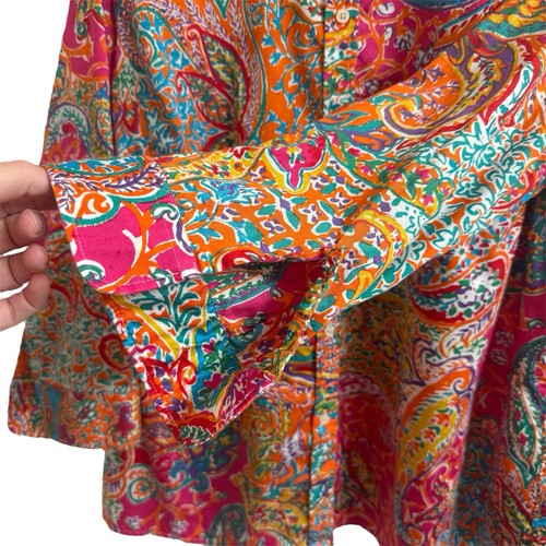 Lauren Ralph Lauren Womens Size 1X Vibrant Paisley 3/4 Sleeve Lightweight Blouse - Picture 3 of 8