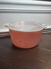 Vintage Pyrex Pink Gooseberry 473 1 Quart Casserole Dish with Lid