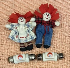 Vintage Baby/Toddler Shoe Lace Keeper With Bells Hong Kong 1978 Clown + Dolls