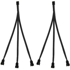 2 Pack 3 Way 4 Pin PWM Fan Splitter Cable, PC Extension Cable