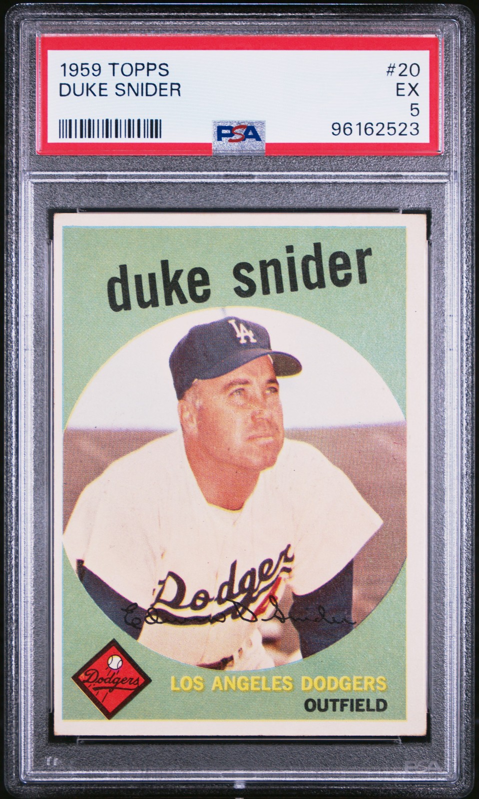 1959 TOPPS #20 DUKE SNIDER PSA 5