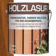 Holzlasur DNP Holzschutzlasur Holzschutz Holzanstrich Holz Lasur Nußbaum 5L