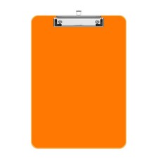 8.5 x 11 Orange Colored A4 Plastic Clipboard with Low Profile Clip Letter Size