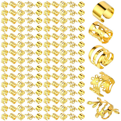 150 Stück Haarschmuck Gold, Goldene Haar Ringe Für Zöpfe Und Dreadlocks, Verstel