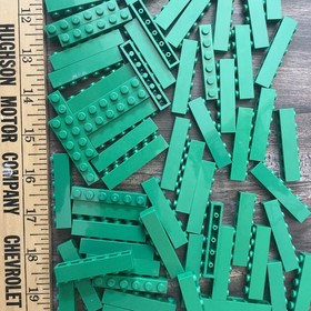 Lot of Green Lego Bricks & Plates - 2x2-2x6-1x6