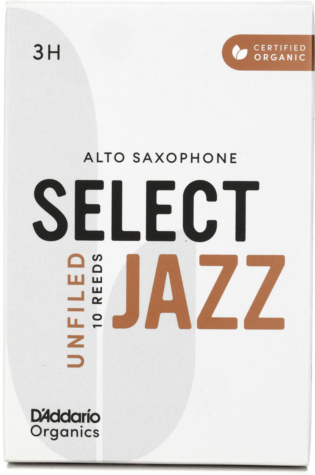 Язычки для альт-саксофона DAddario Organics Select Jazz Unfiled - 3 твердых (10 упаковок)