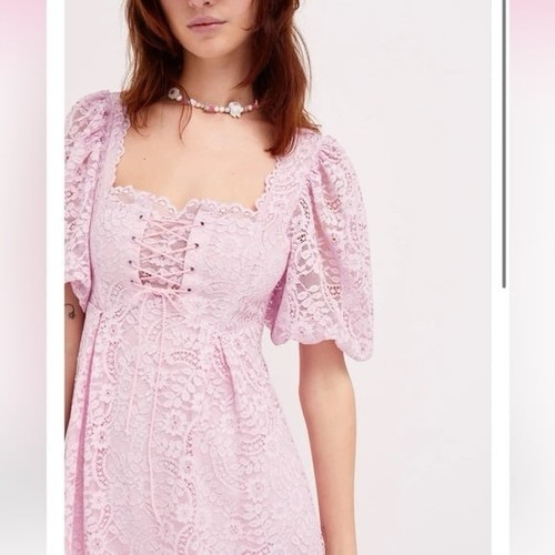 For love and lemons Carmela abito midi taglia Wmns XS NUOVO CON ETICHETTE pizzo lilla nucleo cottage - Foto 2 di 12