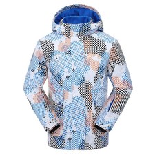 Big Boys' Waterproof Breathable Outdoor Warm Snowboard Ski Jacket Blue Dot 8