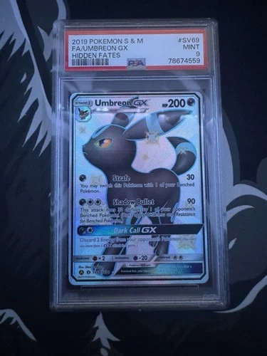 2019 POKEMON SUN & MOON HIDDEN FATES SV69 UMBREON GX SV69/SV94 PSA 9