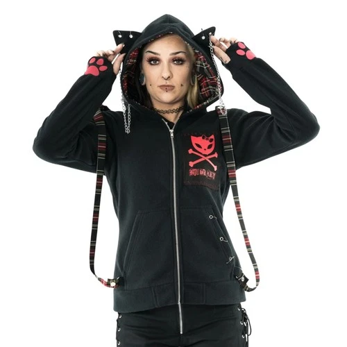 Bye Bye Kitty Trinity Hoodie Gothic Fleece Jacket for Spring Summer Ladies Wear