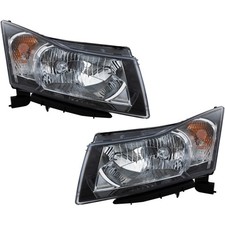 Halogen Headlight Set For 2011-2016 Chevrolet Cruze 2nd Design w/Bulbs Pair