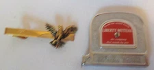 Vintage LIBERTY MUTUAL Insurance 72" Tape Measure & Tie Bar Clip with Eagle