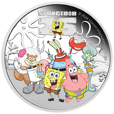 2024 SPONGEBOB SQUAREPANTS-SPONGEBOB & FRIENDS 1oz $1 Silver
