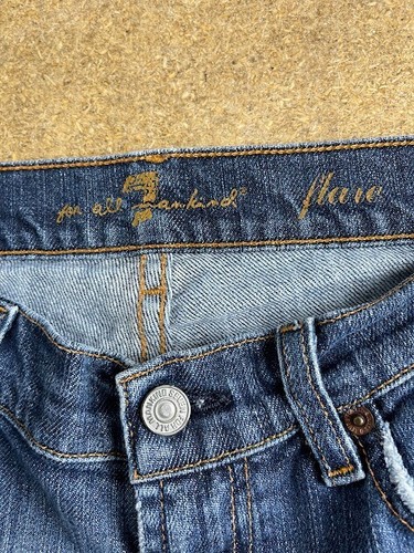 7 For All Mankind Jeans Damen Y2K Flare Low Rise Western Denim Blau Größe 28 - Bild 2 von 12