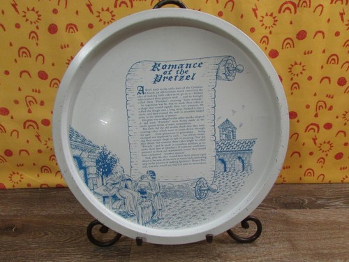 QUINLAN'S Butter Pretzel Tray "Romance of the Pretzel" 11" Round Serving Tray - Picture 2 of 6