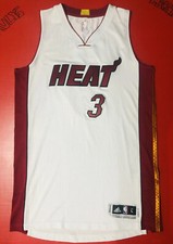 AUTHENTIC DWAYNE WADE MIAMI HEAT ADIDAS SIGNED GAME JERSEY LEBRON PRO CUT REV30