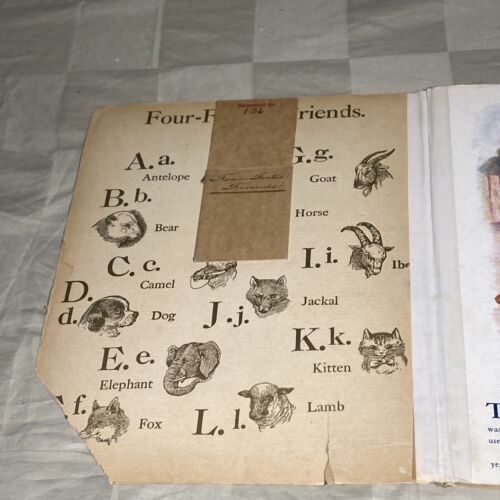 Rare 1912 1st Edition Our Four Footed Friends Farm Animals Linen No. 800 - Picture 3 of 8