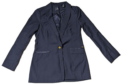 SCOTCH & SODA Women Size Small Viscose Blend Navy Blue Lined Blazer NEW