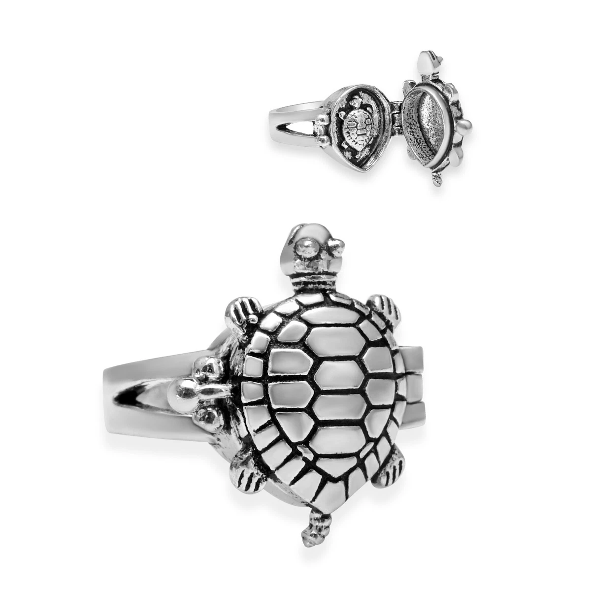 Turtle Vintage Ethnic Handmade Poison Ring Jewelry US All Size