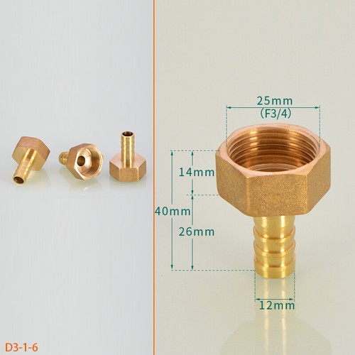 Internal And External Thread Hose Barb Brass Fitting Size 1/2" 3/4" 1" - 2" - Picture 26 of 44