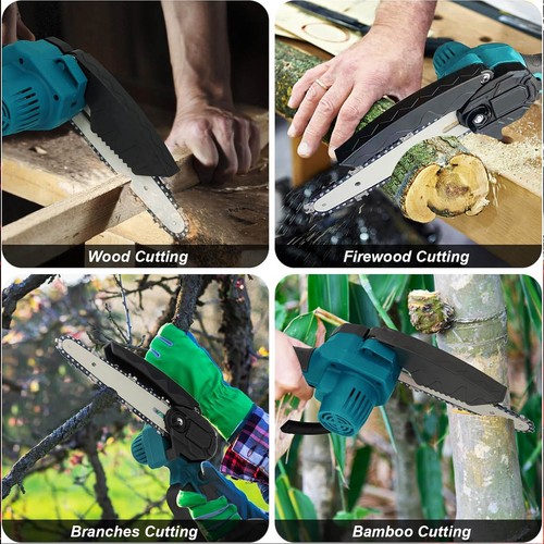 2 Battery 4000W Mini Chainsaw Cordless 6'' Electric One-Hand Saw Wood Cutter UK - Picture 6 of 9