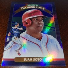 2020 Donruss Holo Blue #23 Juan Soto DK Diamond King Refractor 
