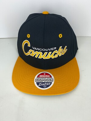 Vancouver Canucks NHL Adjustable Hockey Hat Black Yellow Zephyr