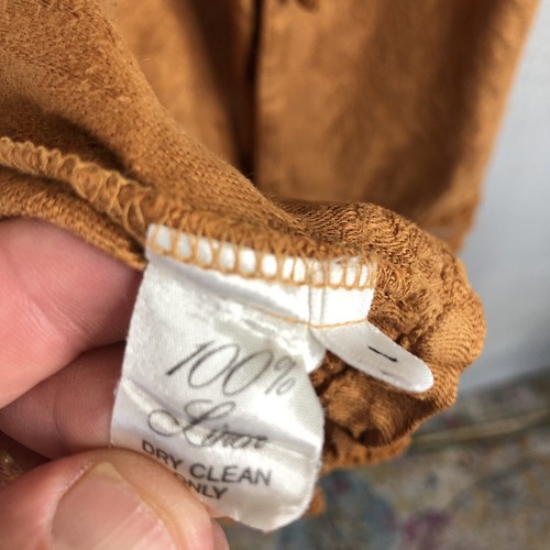 Vintage Tarra By Stephanie La Rue Top Womens 1X Plus Size Brown Linen Lagenlook - Picture 13 of 15