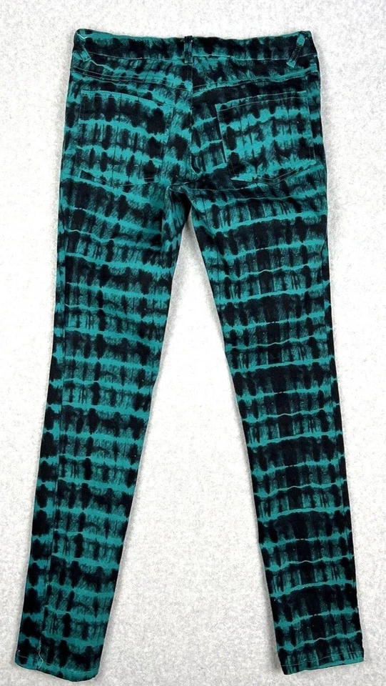 Calça Olsenboye Juniors 9 Azul Tie Dye Skinny Stretch Denim Y2K College - Imagem 2 de 4